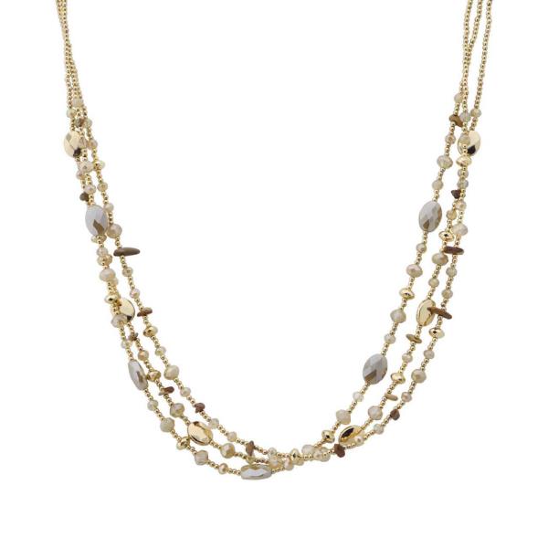 BEAD MULTI STRAND LAYERED NECKLACE
