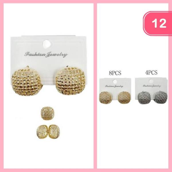 TEXTURE DOME POST EARRINGS (12 UNITS)