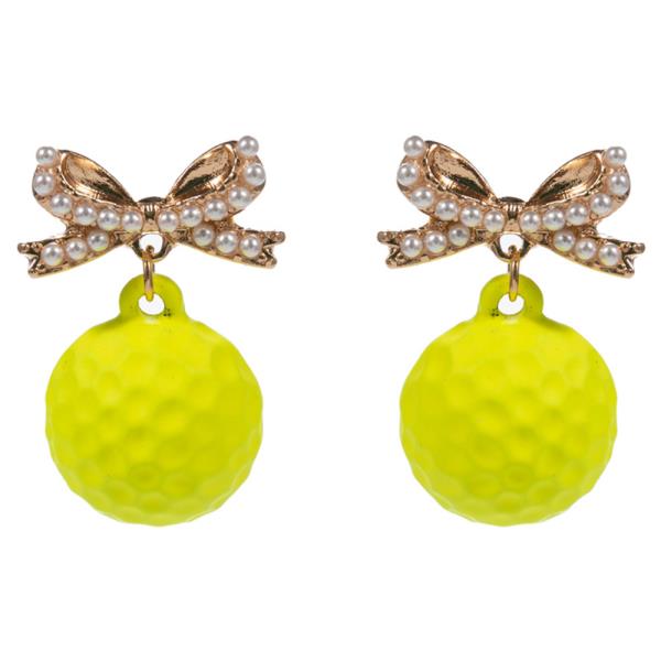 RHINESTONE BOW GOLF BALL POST EARRING