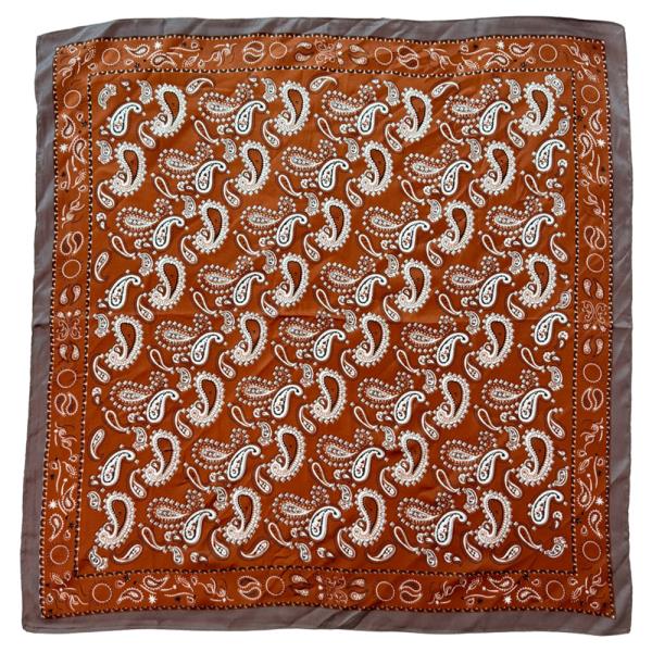 PAISLEY BORDERED SATIN SCARF