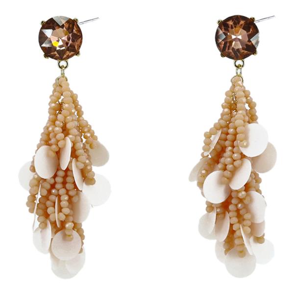 BEAD PEARL CLUSTER DANGLE EARRING