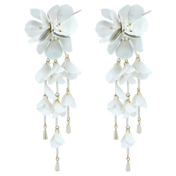 FLOWER MULTI BEAD TASSEL DANGLE EARRING
