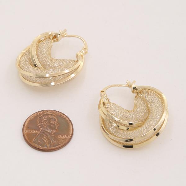 CRESCENT MESH DESIGN EARRING