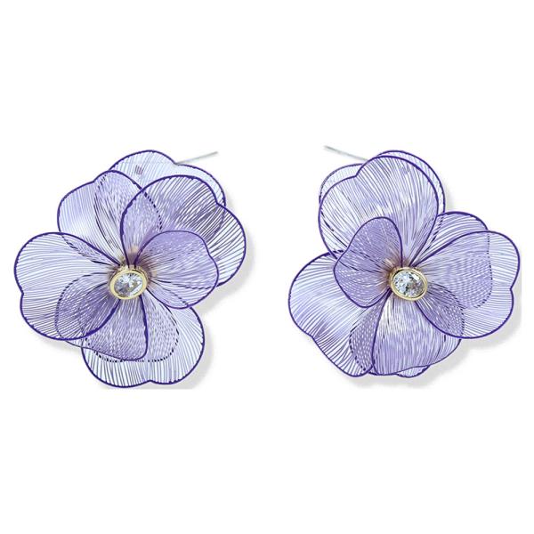 FLOWER ORGANZA STUD EARRING