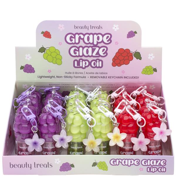 BEAUTY TREATS GRAPE GLAZE LIP OIL (24 UNITS)