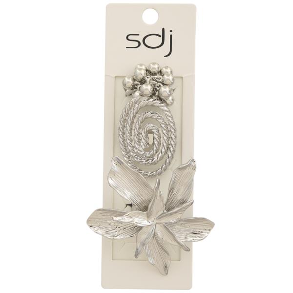 SDJ TEXTURED METAL MIX DESIGN MULTI RING SET