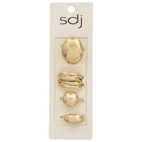 SDJ ROUND GEOMETRIC DESIGN MULTI RING SET