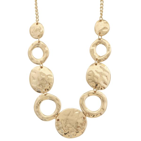 SDJ HAMMERED ROUND OPEN LINK NECKLACE