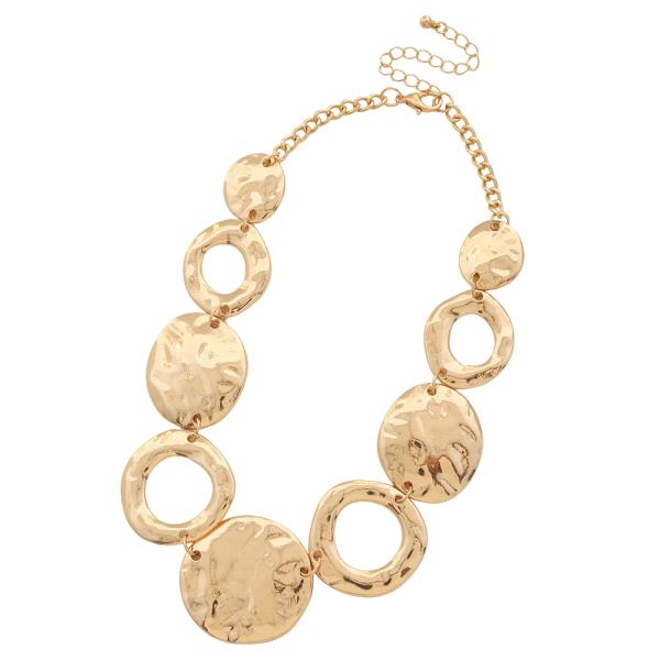 SDJ HAMMERED ROUND OPEN LINK NECKLACE