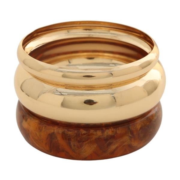 RESIN METAL BANGLE BRACELET SET