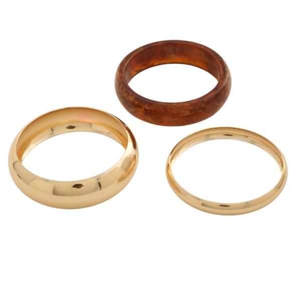 RESIN METAL BANGLE BRACELET SET