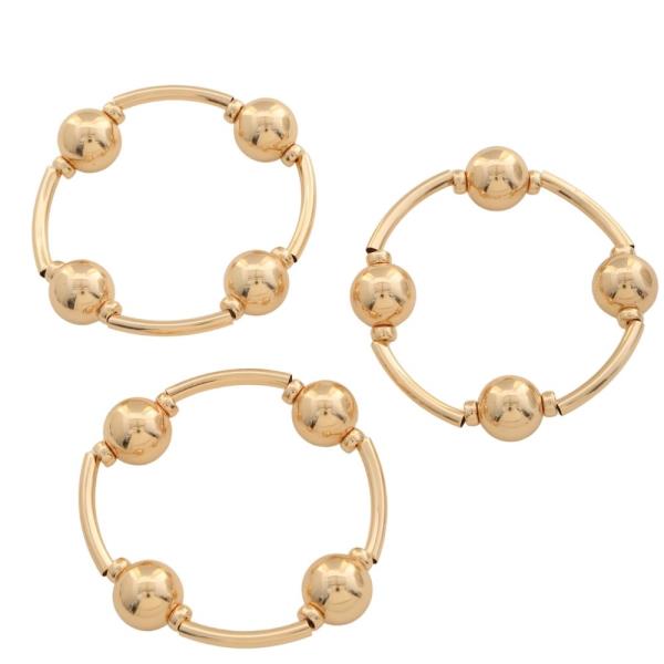 METAL BEAD STERTCH BRACELET SET