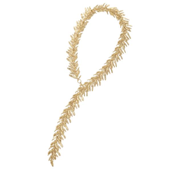 SDJ PALM LEAF TEXTURED DROP NECKLACE