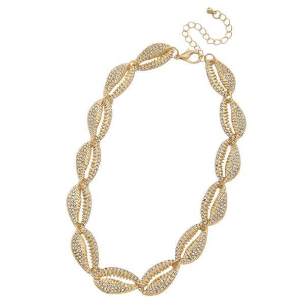 SDJ RHINESTONE SHELL NECKLACE