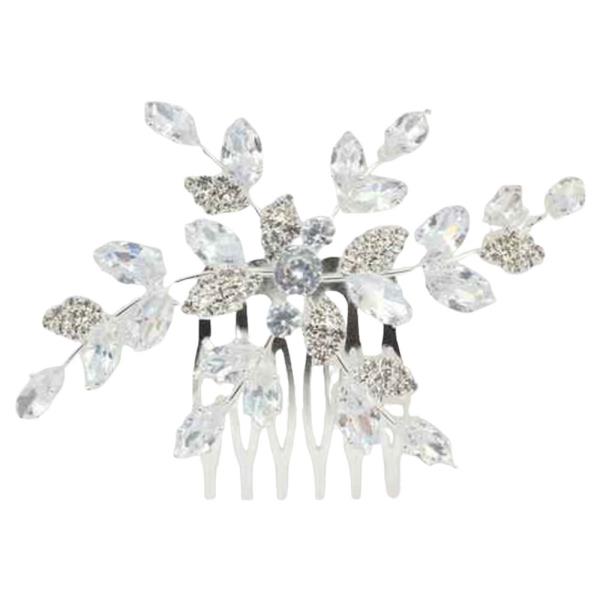 CZ STONE LEAF HAIR COMB