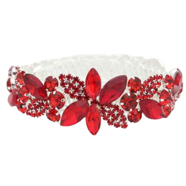 RHINESTONE MARQUIS WIRE BANGLE BRACELET