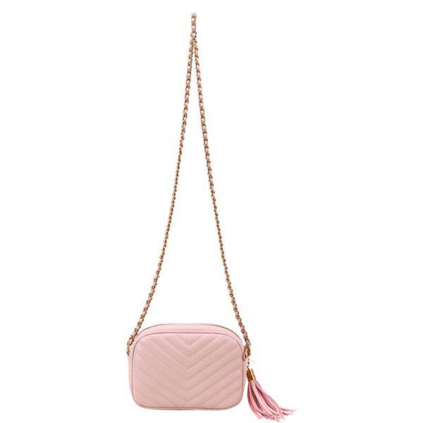 2IN1 QUILTED TASSEL CROSSBODY BAG WALLET SET