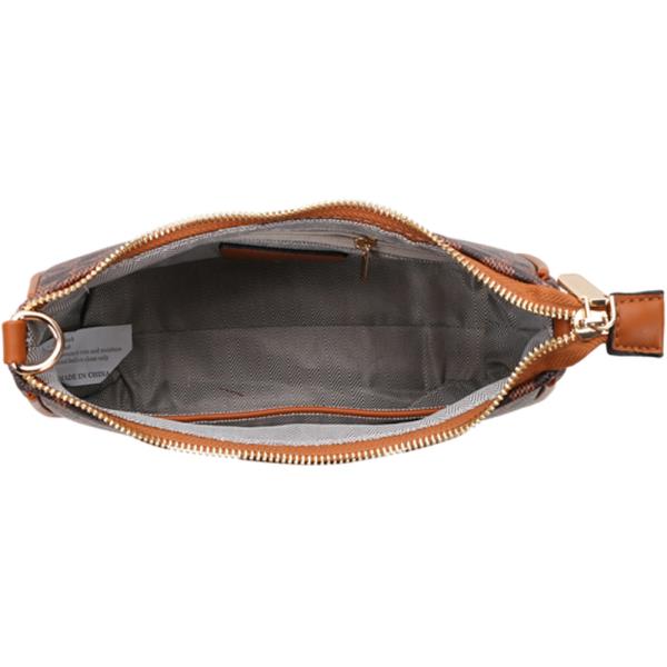 2IN1 GEOMETRIC PRINT POUCH SHOULDER BAG SET