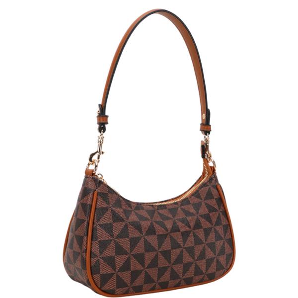 2IN1 GEOMETRIC PRINT POUCH SHOULDER BAG SET