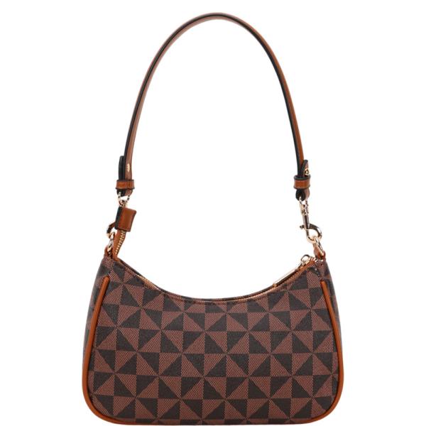 2IN1 GEOMETRIC PRINT POUCH SHOULDER BAG SET