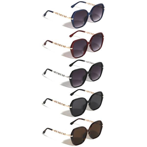 STYLISH CHAIN TEMPLE PATTERN FASHION BUTTERFLY SUNGLASSES 1DZ
