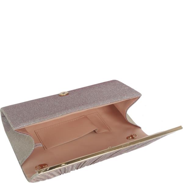 PLEATED GLITTER ENVELOPE CLUTCH EVENING BAG