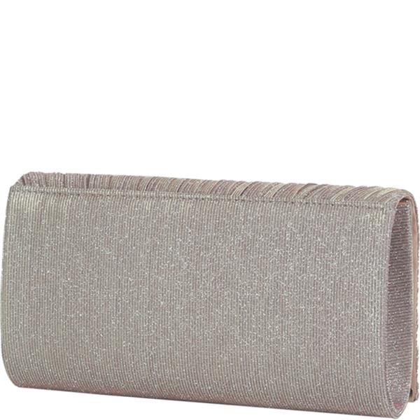 PLEATED GLITTER ENVELOPE CLUTCH EVENING BAG