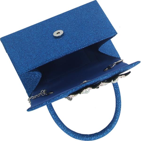 RHINESTONE FLOWER SATCHEL CLUTCH EVENING BAG