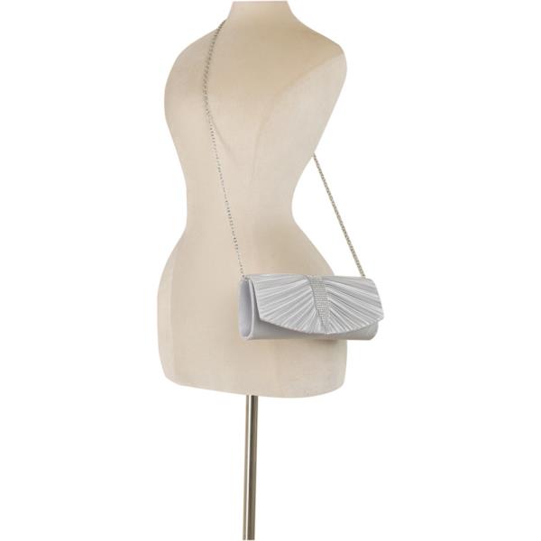 RUCHED PLEATED CLUTCH EVENING BAG