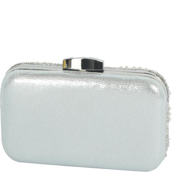RHINESTONE FAN PATTERN CLUTCH EVENING BAG