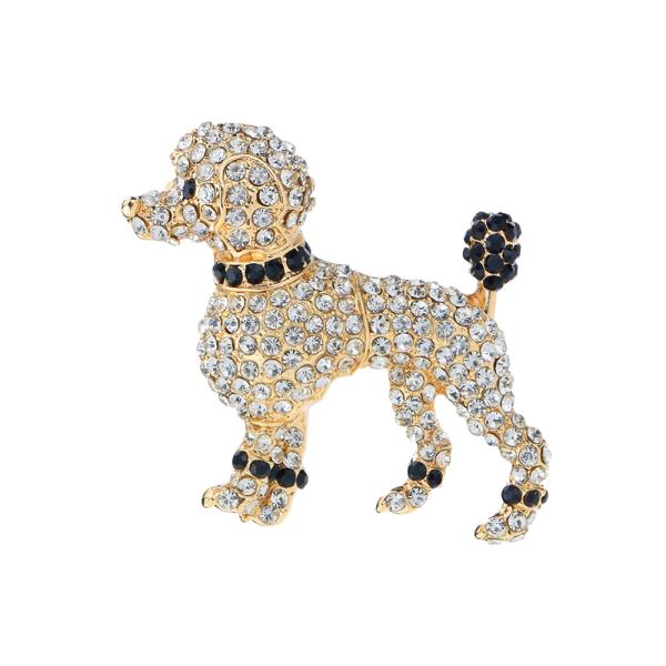 CRYSTAL POODLE BROOCH