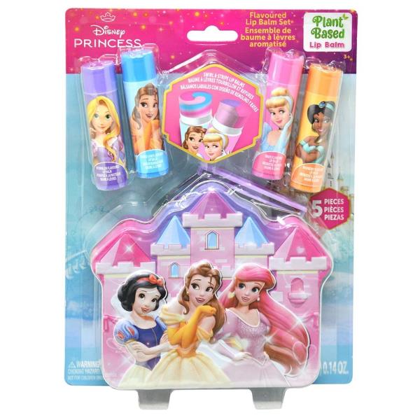 PRINCESS 4PK SWIRL LIP BALM WITH TIN ON CARD