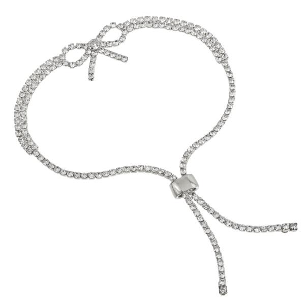 RHIENSTONE BOW SLIDE BRACELET