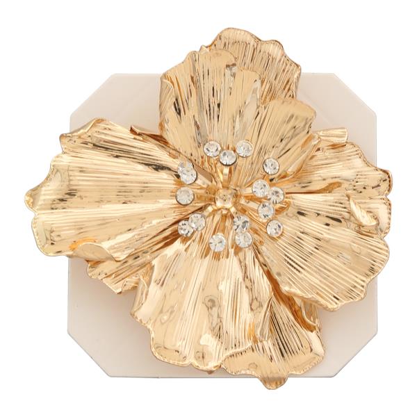 CRYSTAL FLOWER BROOCH