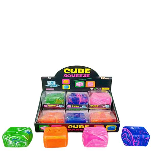 CUBE SQUISHY SQUEEZE TOY (12 UNITS)