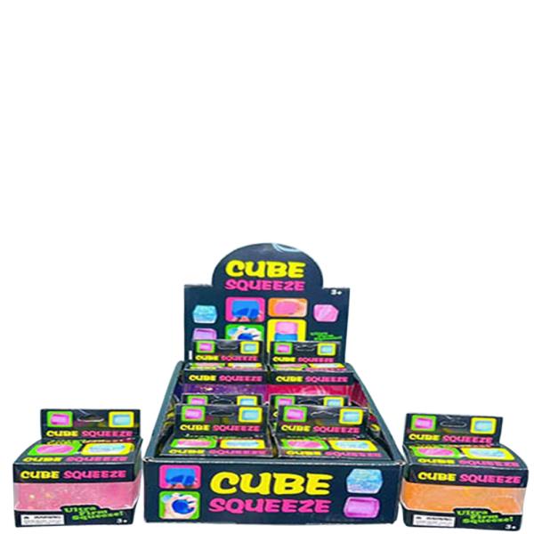 CUBE SQUISHY SQUEEZE TOY (12 UNITS)