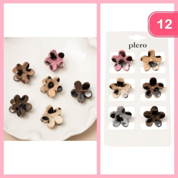 MINI FLOWER HAIR CLAW CLIPS (12 UNITS)