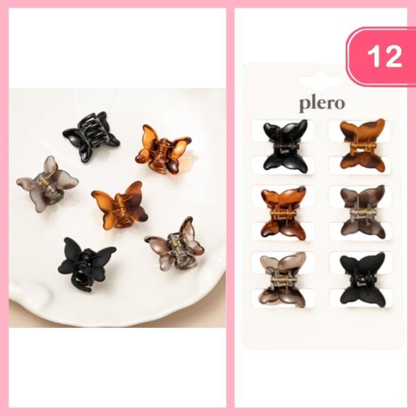 MINI BUTTERFLY HAIR CLAW CLIPS (12 UNITS)