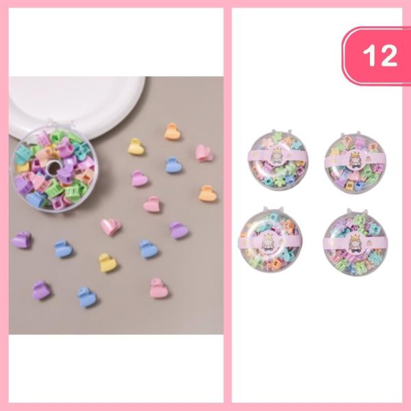 HEART MINI HAIR CLAW CLIPS (12 UNITS)