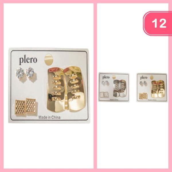 3PC MIXED EARRINGS (12 UNITS)