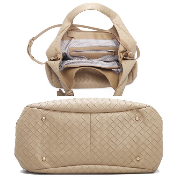 MODERN WOVEN TEXTURED DESIGN STAR SHOULDER HOBO BAG