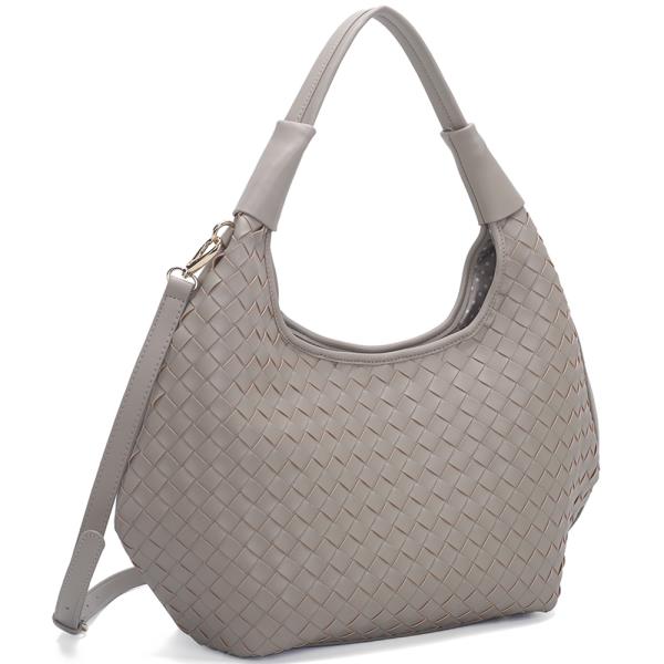 STYLISH WOVEN DESIGN TEXTURED SHOULDER HOBO BAG