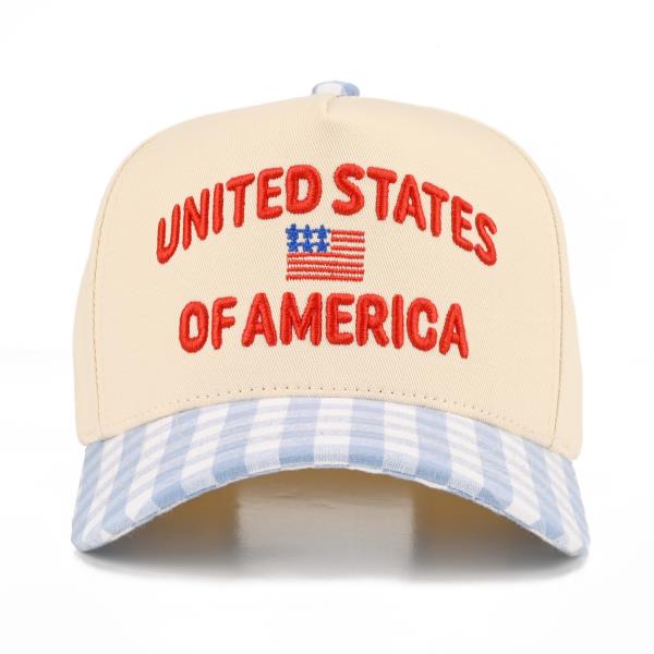 CC GINGHAM UNITED STATES TRUCKER HAT