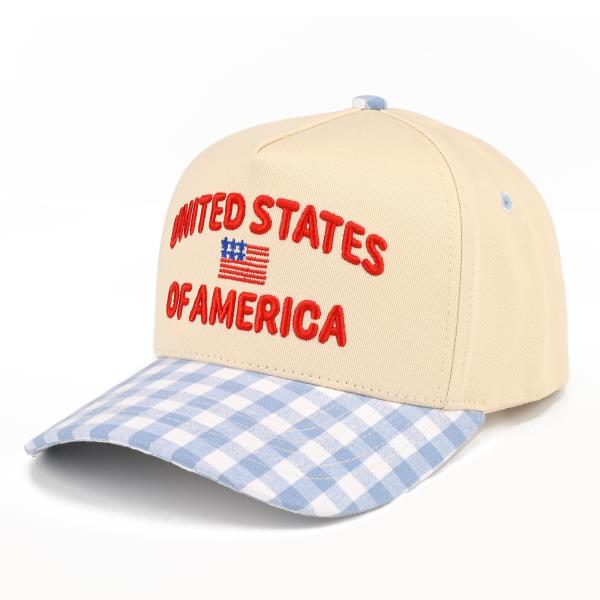 CC GINGHAM UNITED STATES TRUCKER HAT