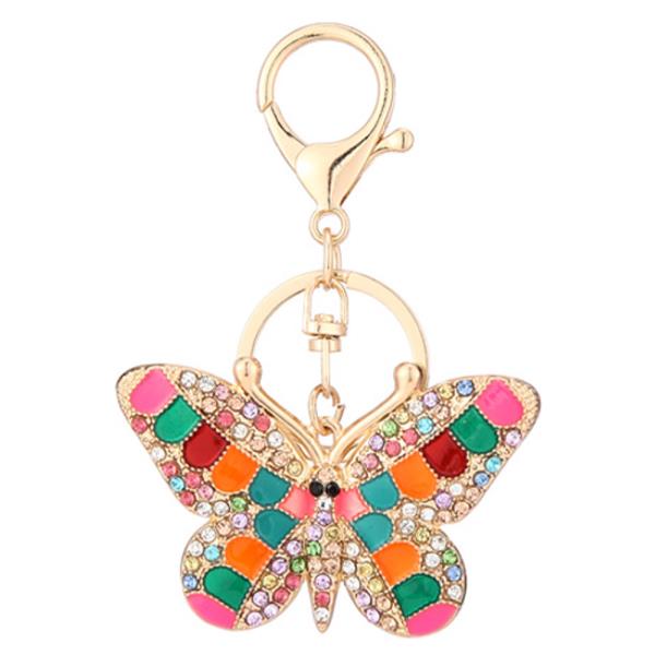 RHINESTONE BUTTERFLY BAG CHARM KEYCHAIN