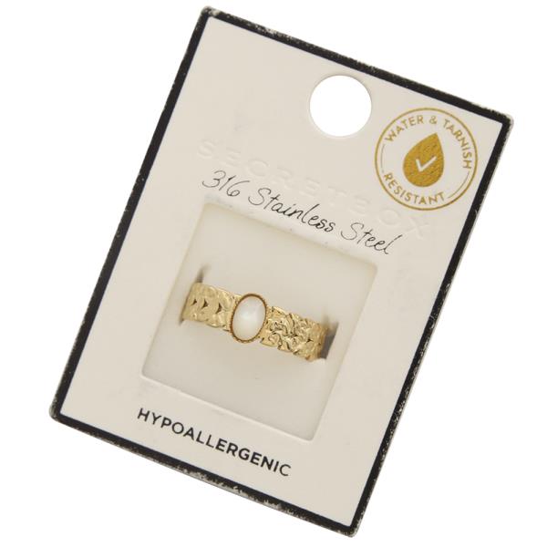 STAINLESS STEEL GEM RING