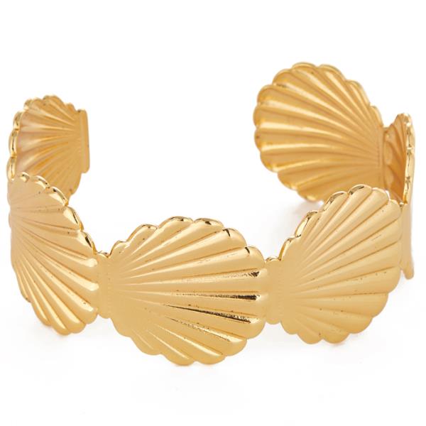 STAINLESS STEEL SHELL CUFF BRACELET