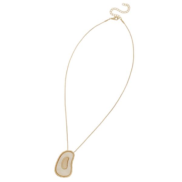 ORGANIC SHAPED PENDANT NECKLACE EARRING SET