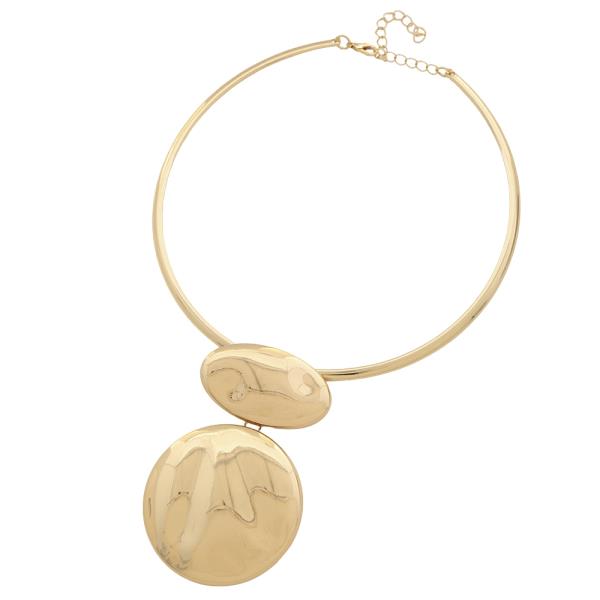 DOUBLE GEOMETRIC CHOKER NECKLACE EARRING SET