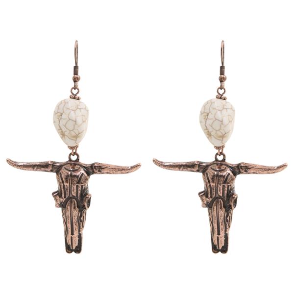 WESTERN BULL HEAD DANGLE EARRING